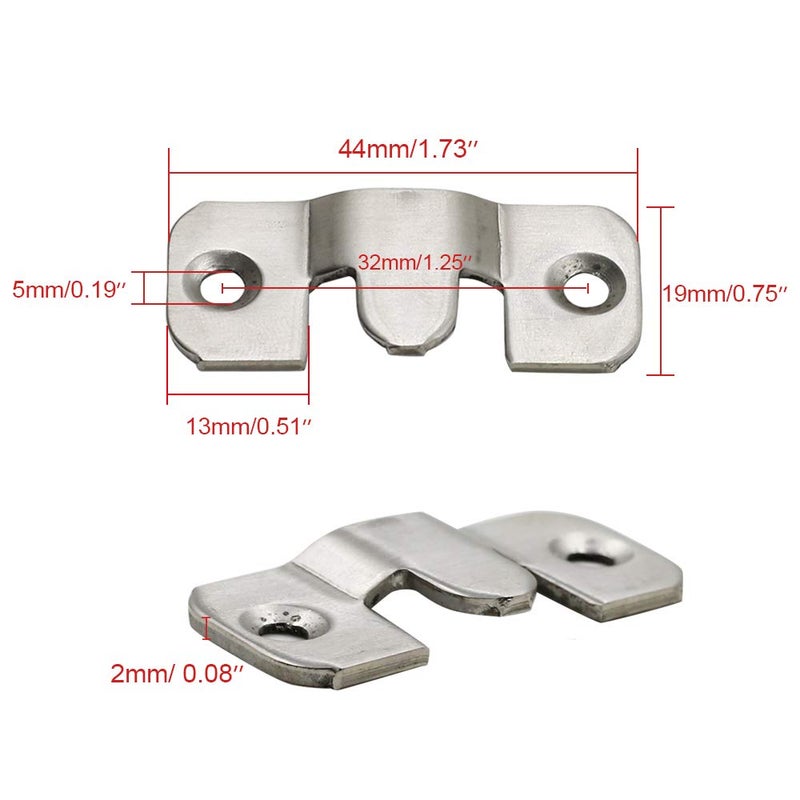 Luomorgo 10 Pack Z-Clips Flush Mount Bracket Heavy Duty Picture Hangers Interlocking Photo Frame Hook for Hanging Headboards Large Picture Display Wall Mount Hardware, 44x19mm - Image 2